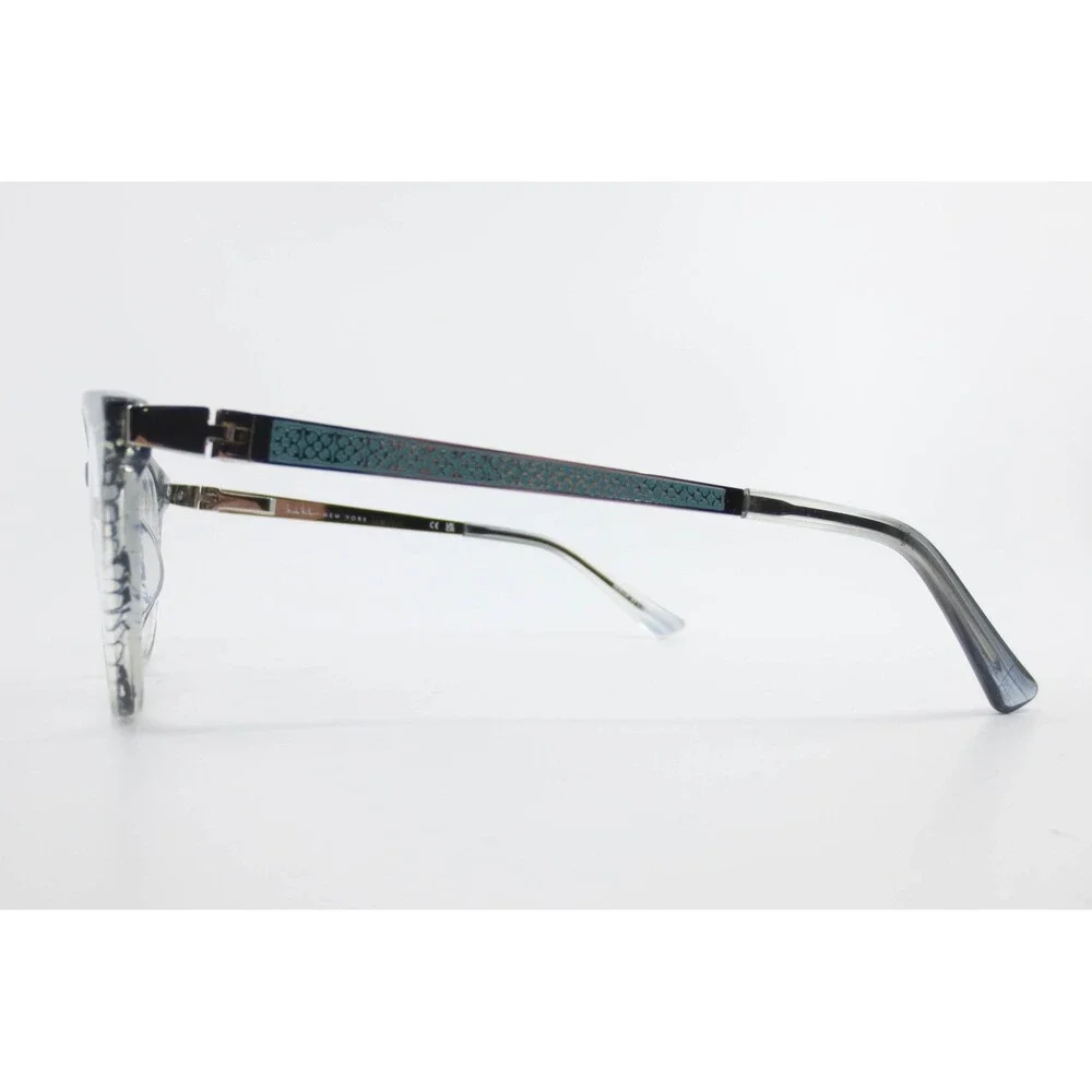 Nicole Miller New York Ella C01 Grey Stripe Eyeglasses Round Frames 48-15-125